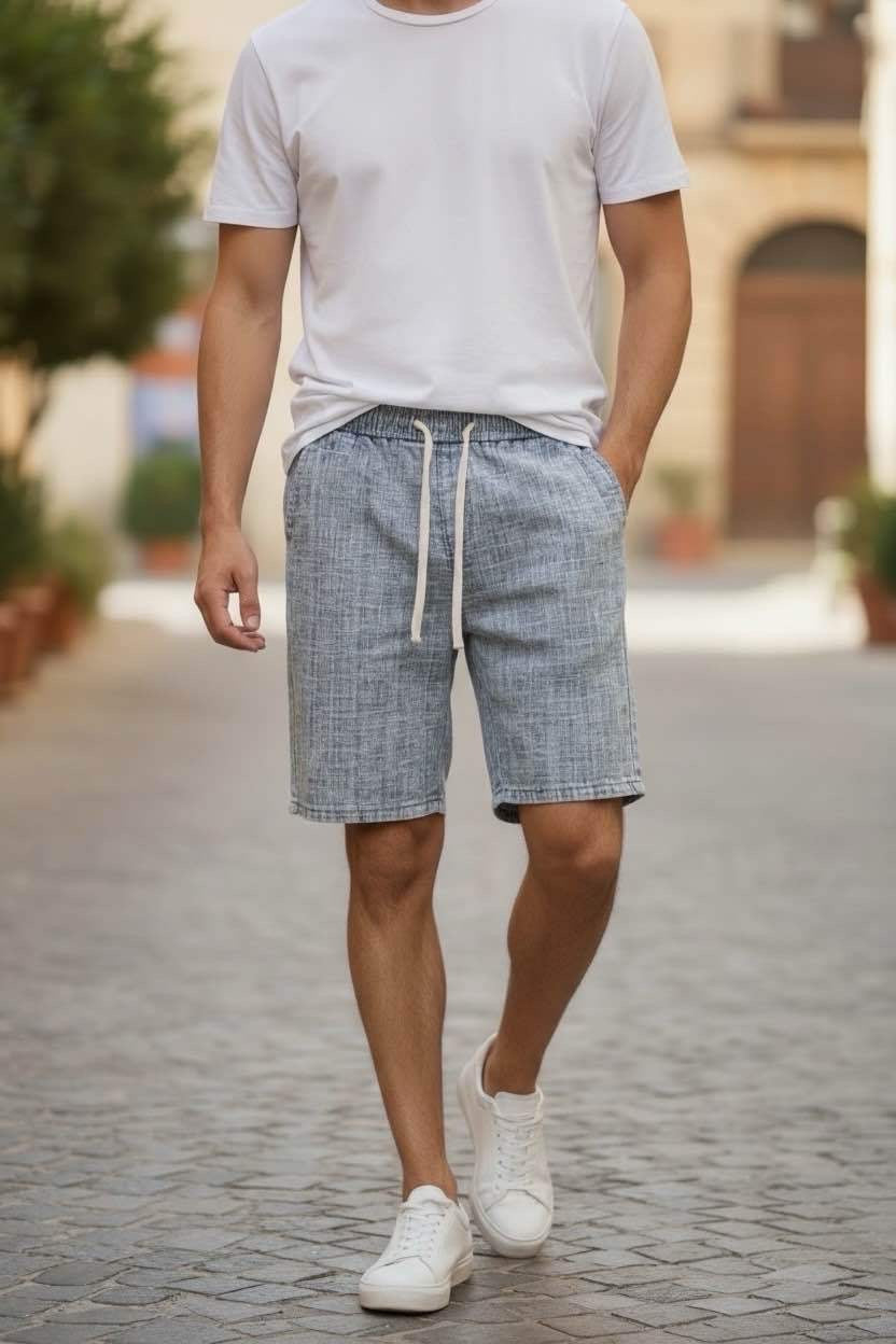 Bermuda Denim Chiné Premium 001B bleu