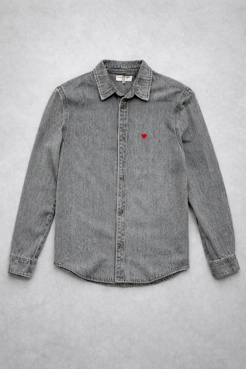 CHEMISE JEAN SMALL HEART GREY