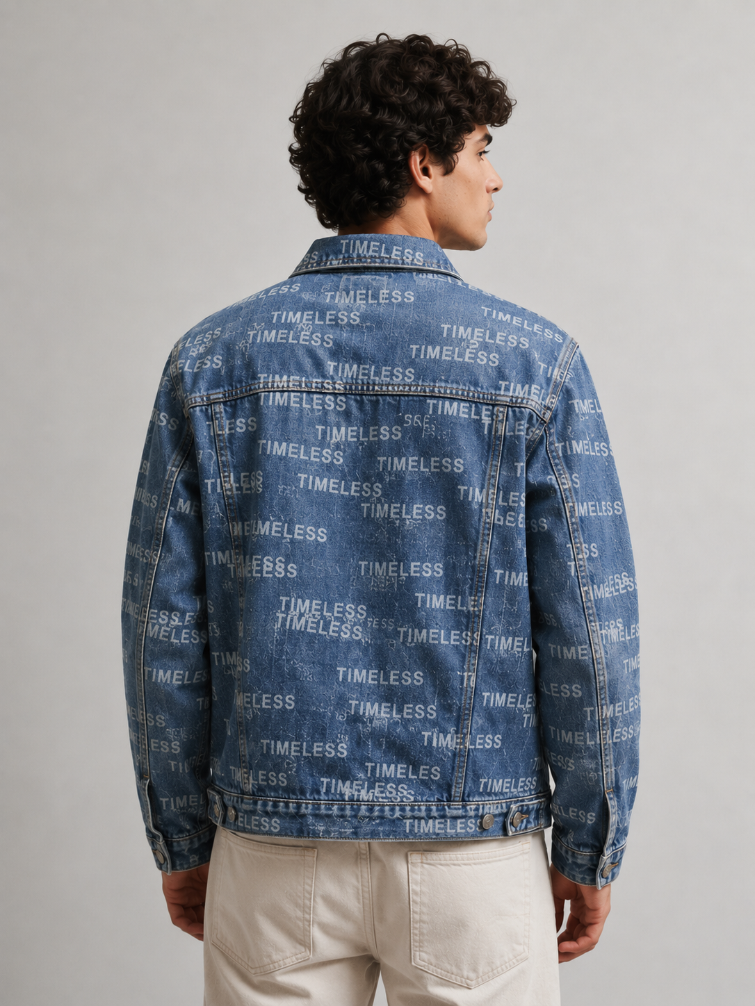 Veste denim imprimé Timeless 042A.JPEG Bleu