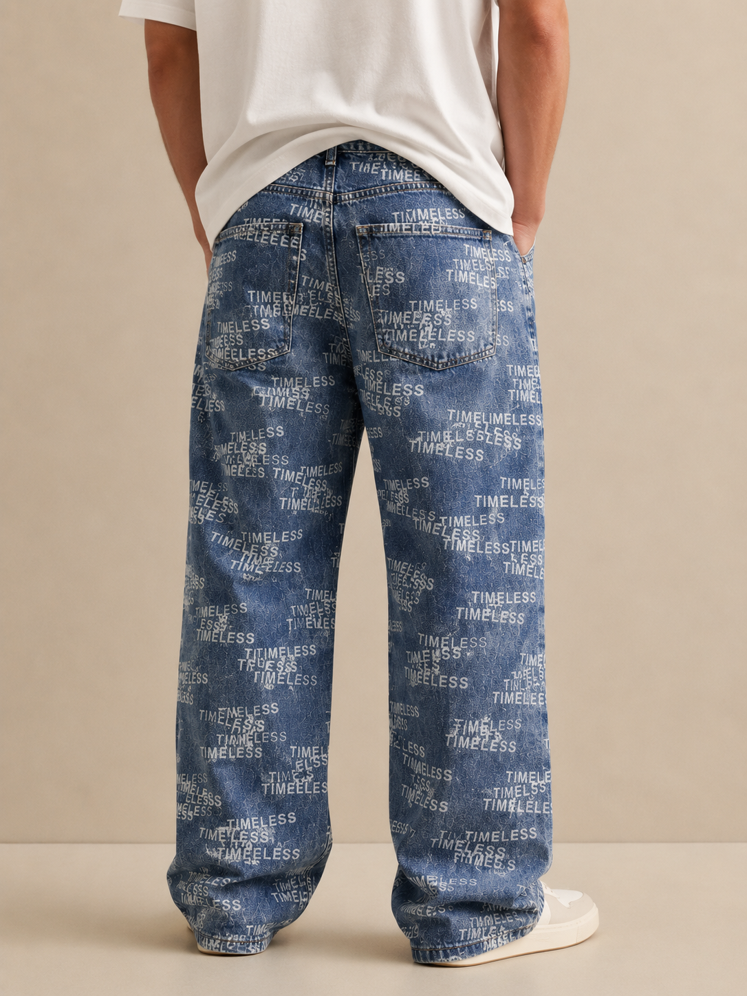 Jean Droit Imprimé Timeless 042B Bleu
