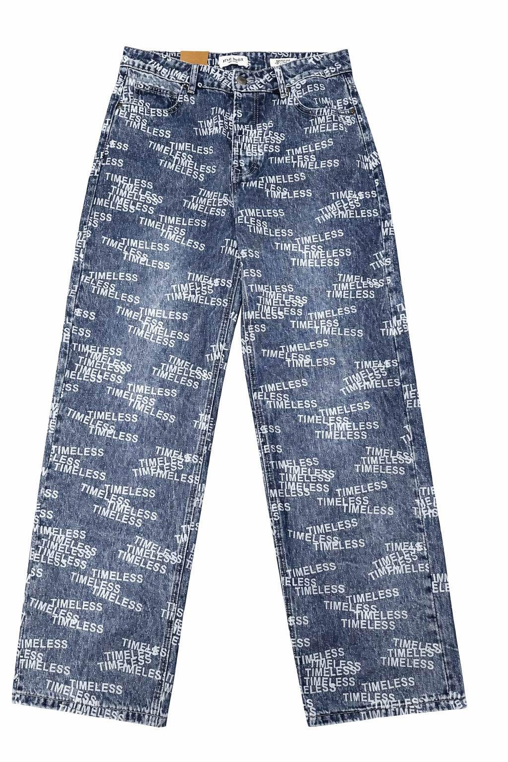 Jean Droit Imprimé Timeless 042B Bleu