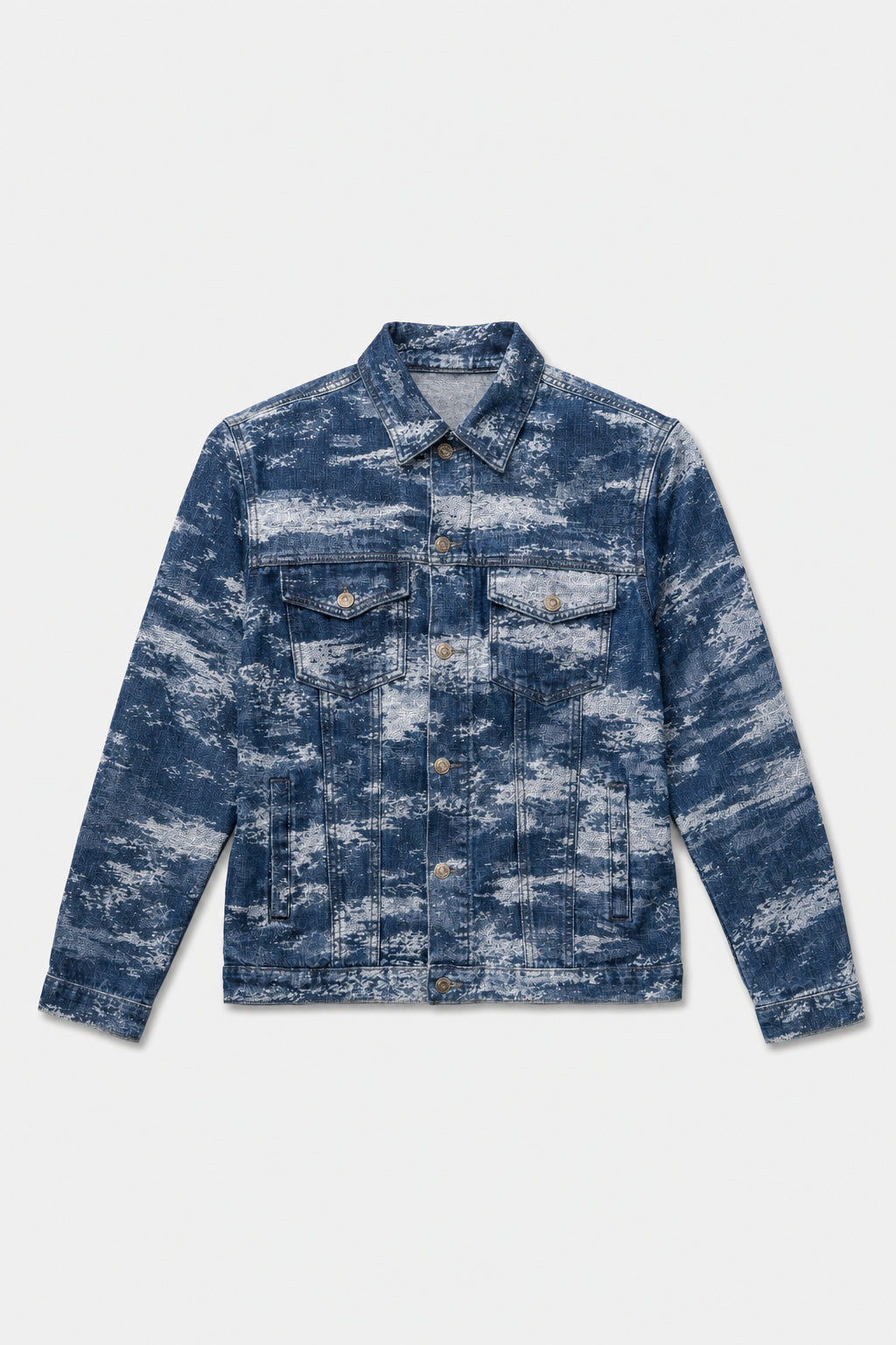 Veste en jean délavée 044A Bleu