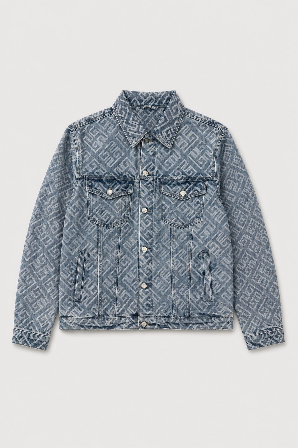 Veste en jean monogramme 045A Bleu