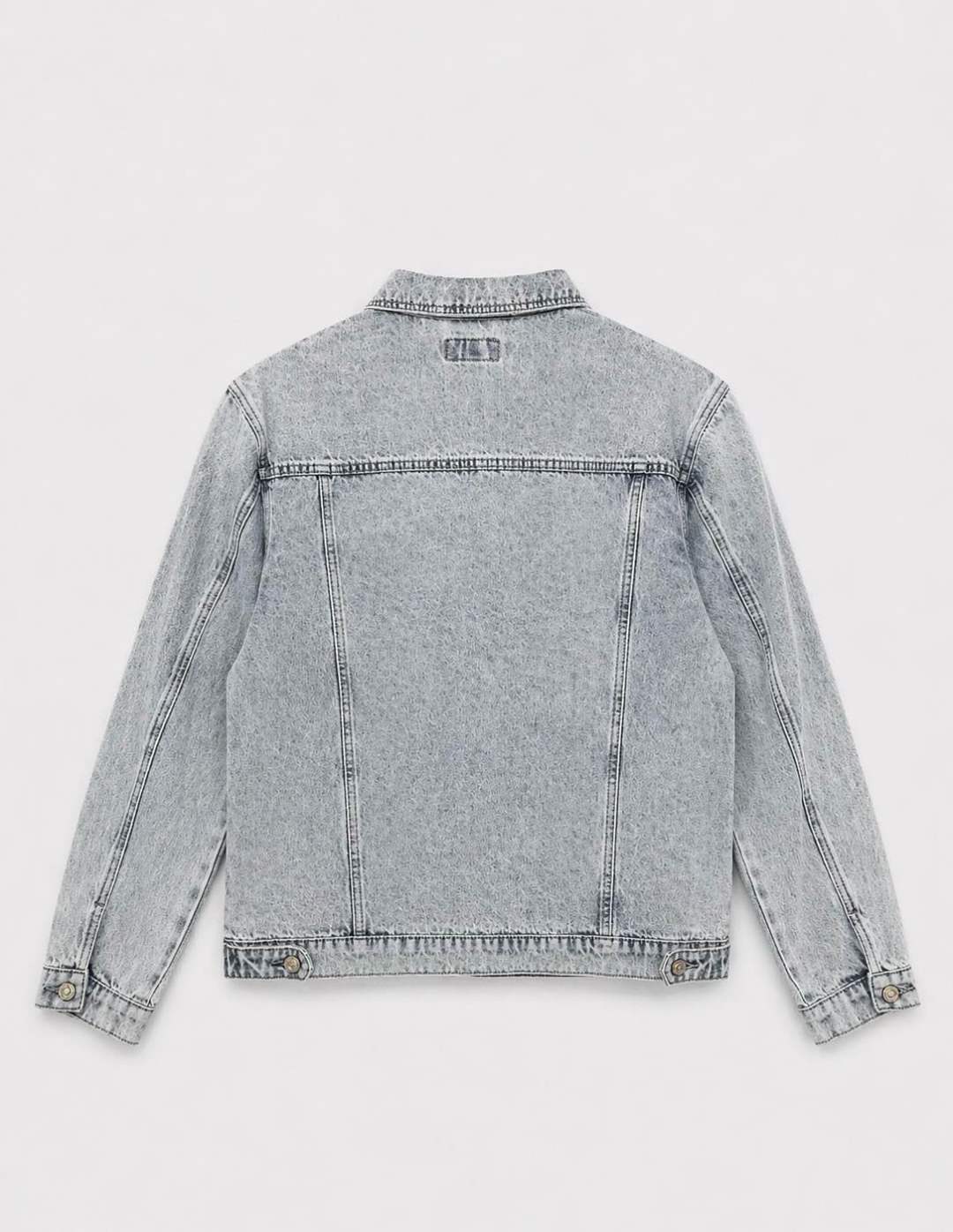 Veste en jean gris délavé 052A Gris