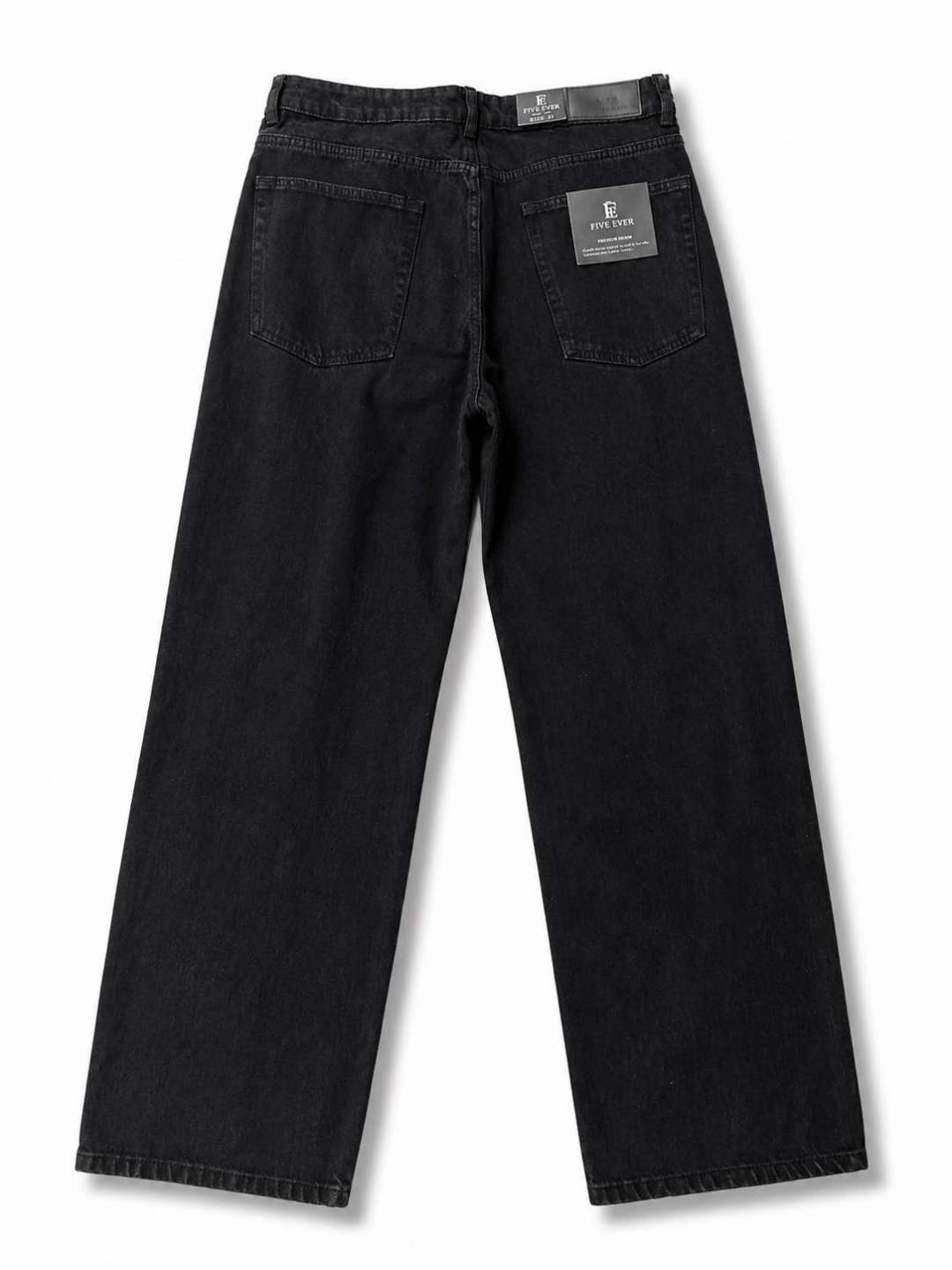 Jean droit patchwork 053B Noir