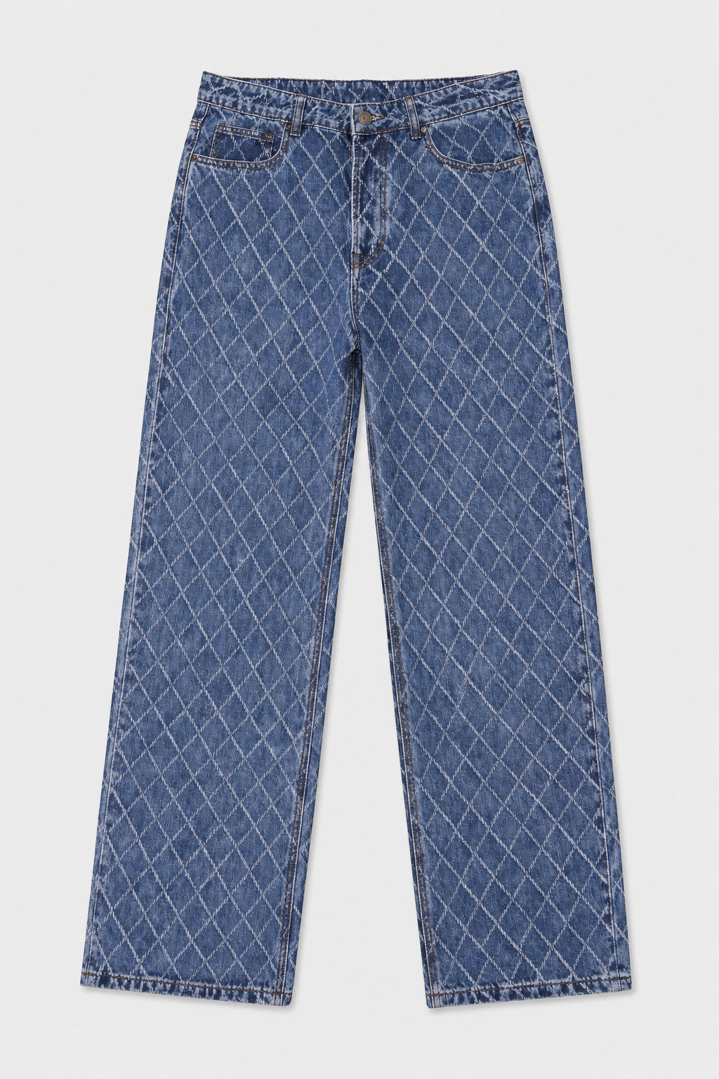 Jean large losanges matelassé 054B Bleu