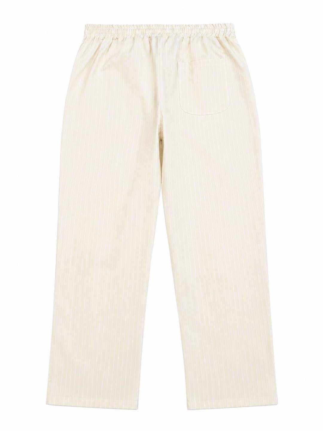 Pantalon Rayé Taille Élastique 20265-4 Beige