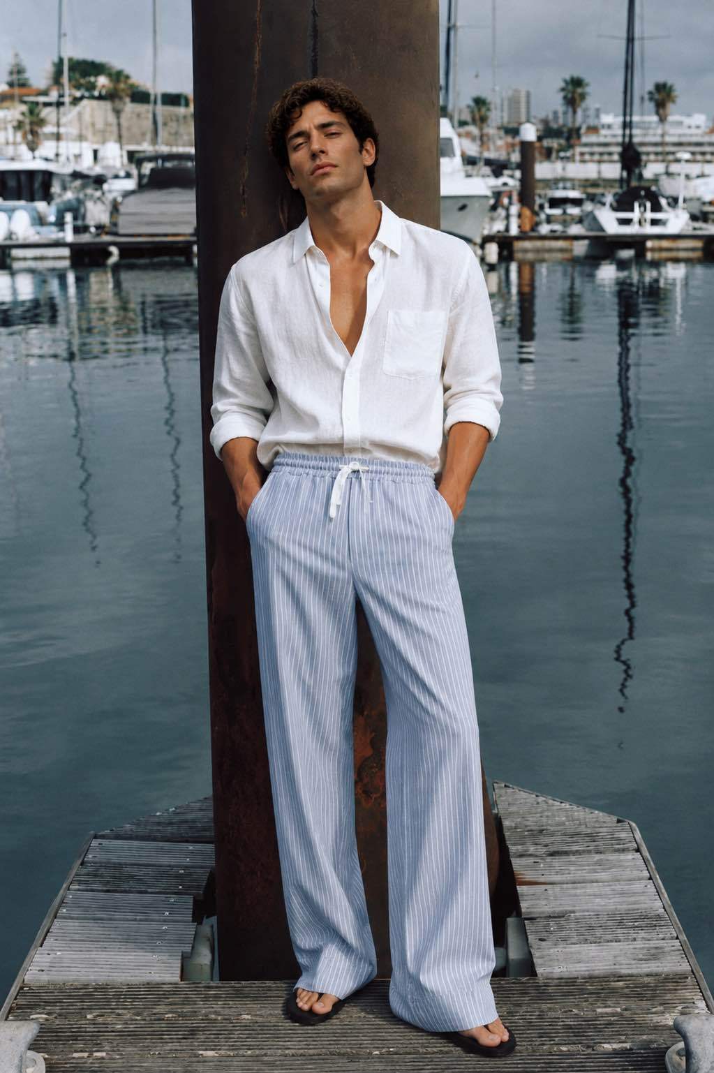 Pantalon Rayé Bleu 20265-8 Bleu