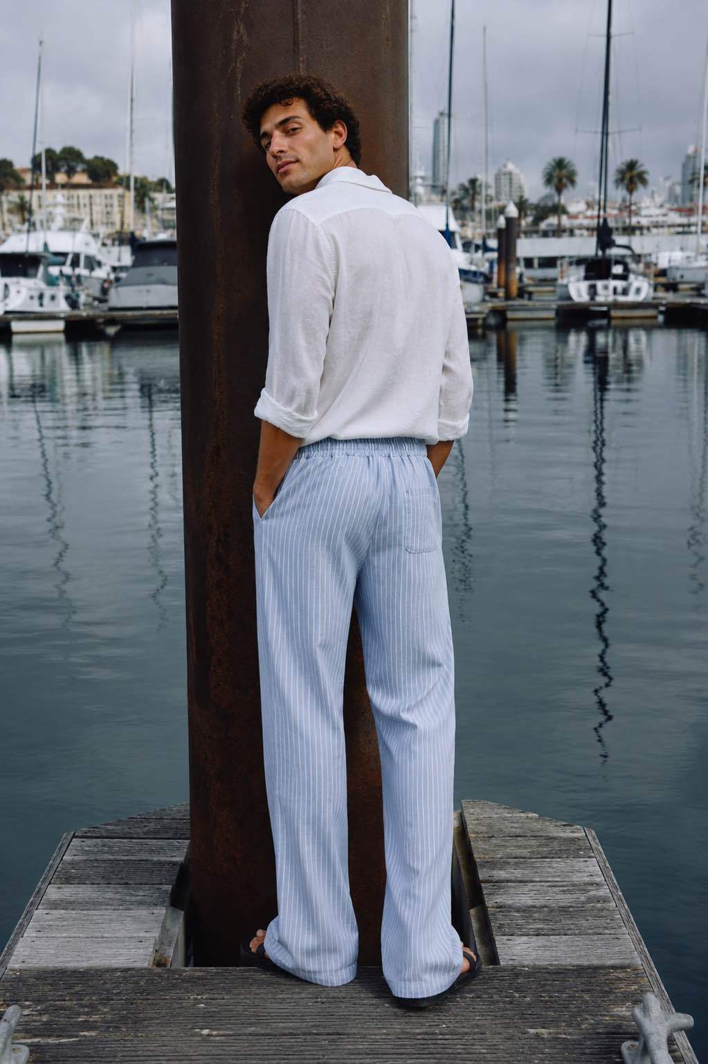 Pantalon Rayé Bleu 20265-8 Bleu