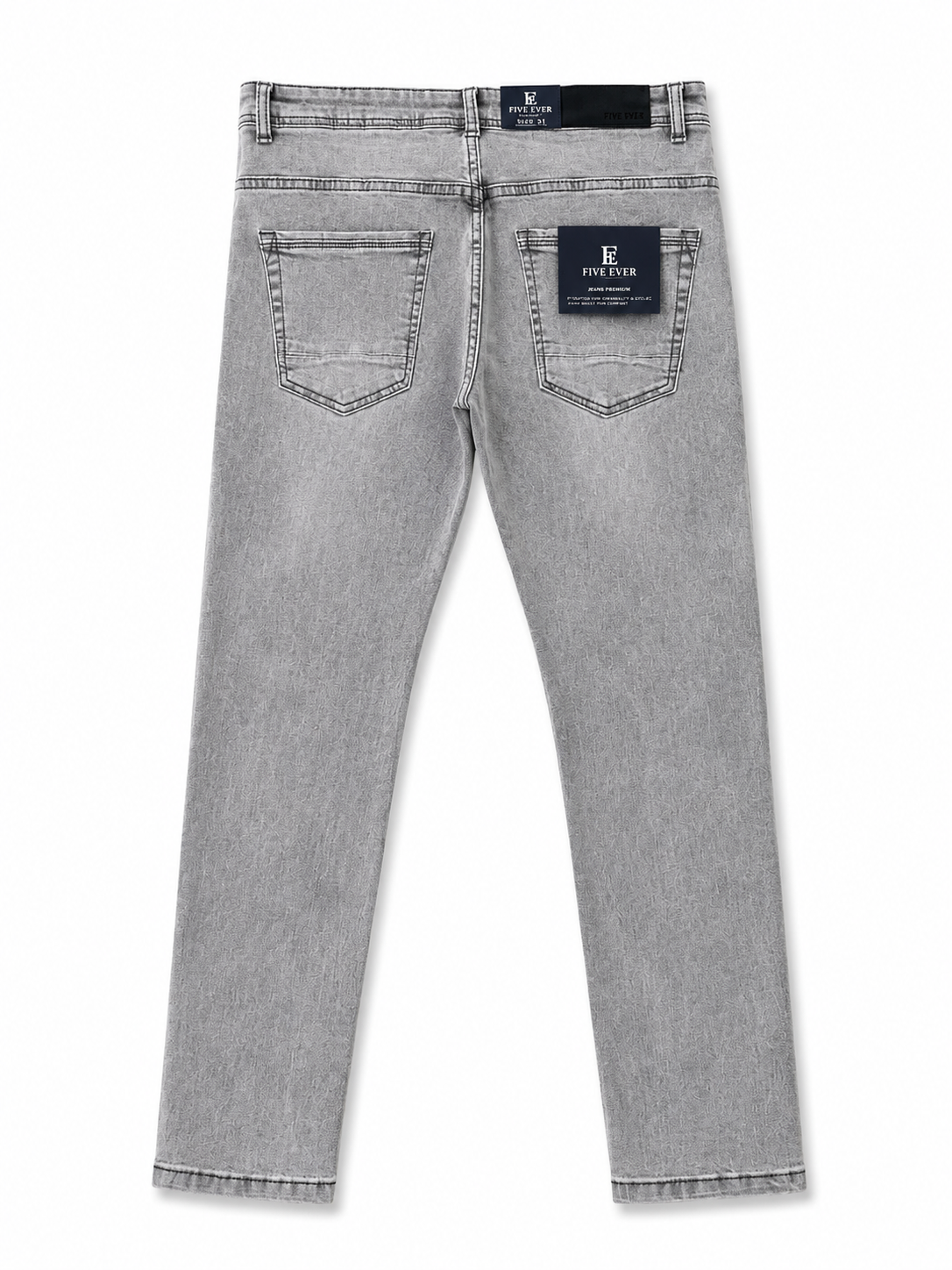 S5002 Jeans slim gris légèrement déchiré