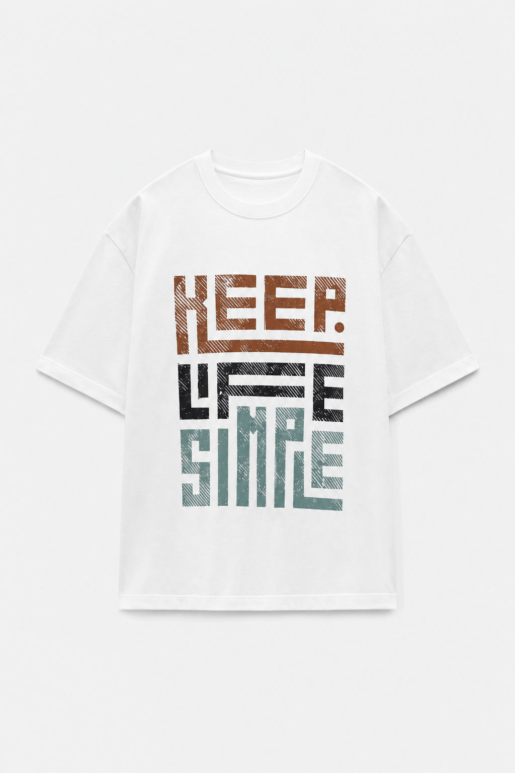 T-shirt graphique "Keep Life Simple" homme 60136-1 Blanc