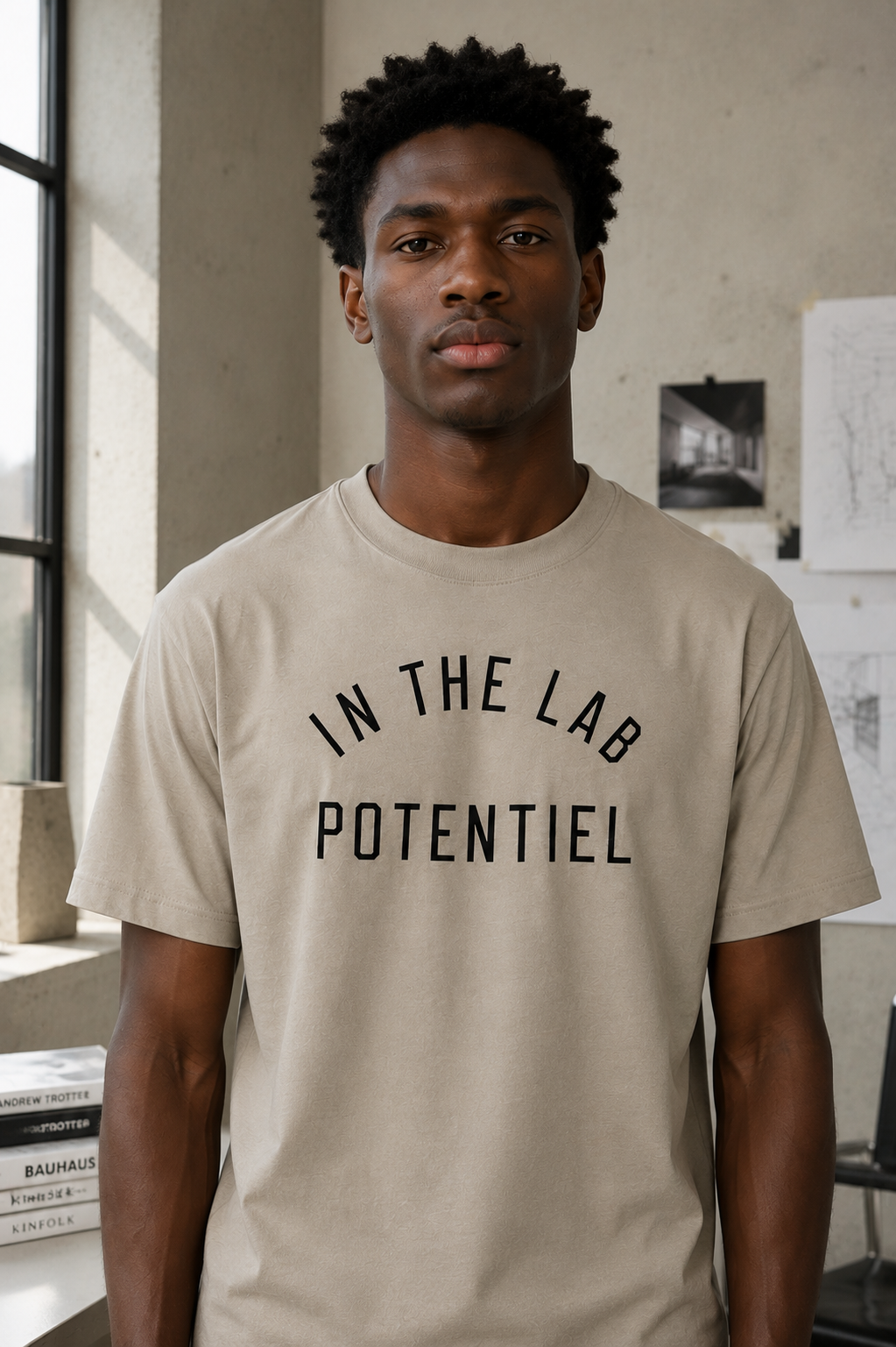 T-shirt Slogan Potentiel 60163-3 Beige