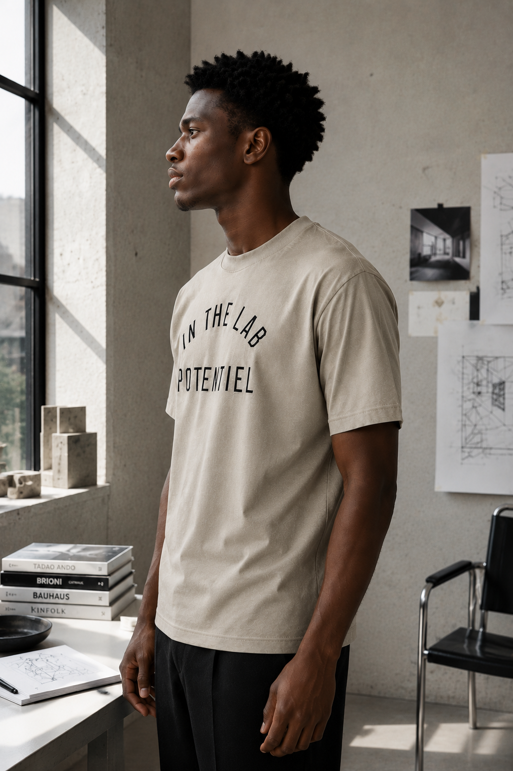 T-shirt Slogan Potentiel 60163-3 Beige