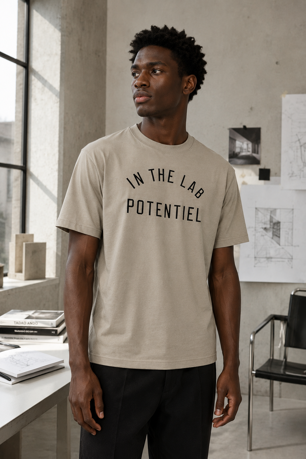 T-shirt Slogan Potentiel 60163-3 Beige
