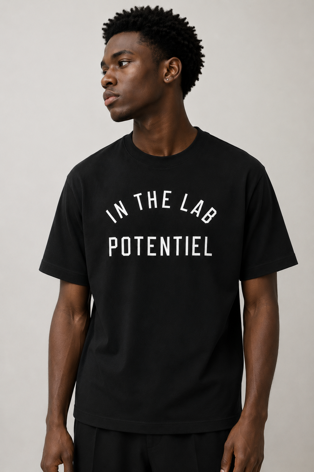 T-shirt Slogan Potentiel 60163-2 Noir