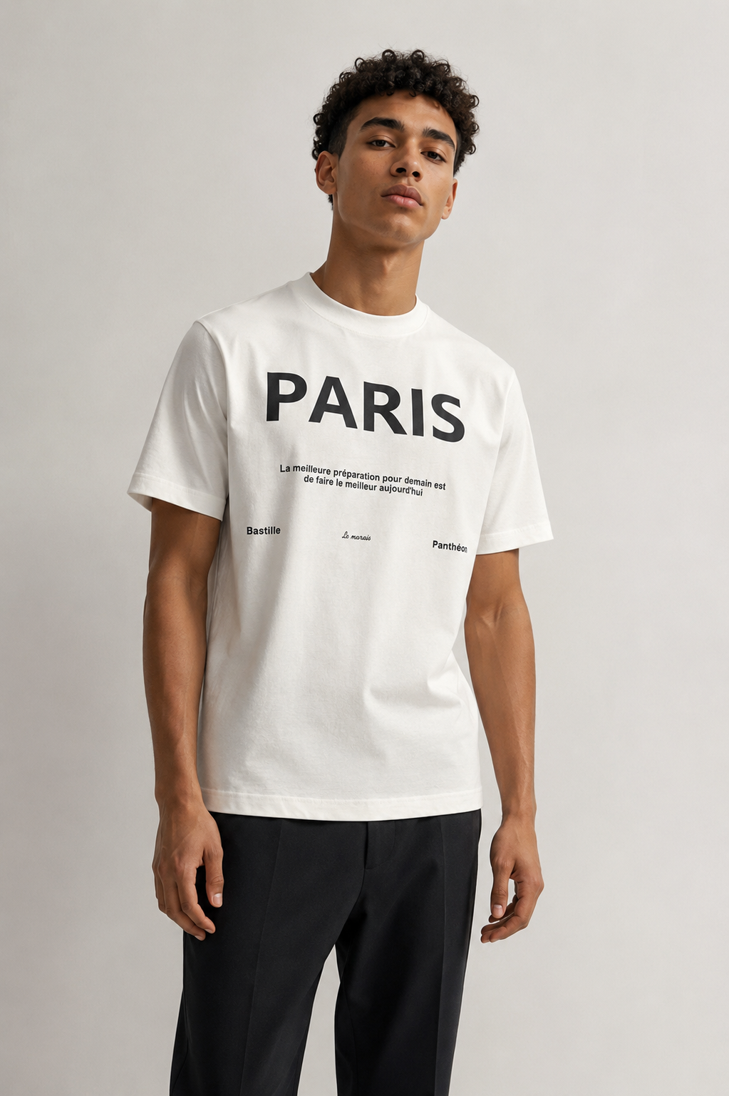 T-shirt imprimé PARIS 60165-1 Blanc