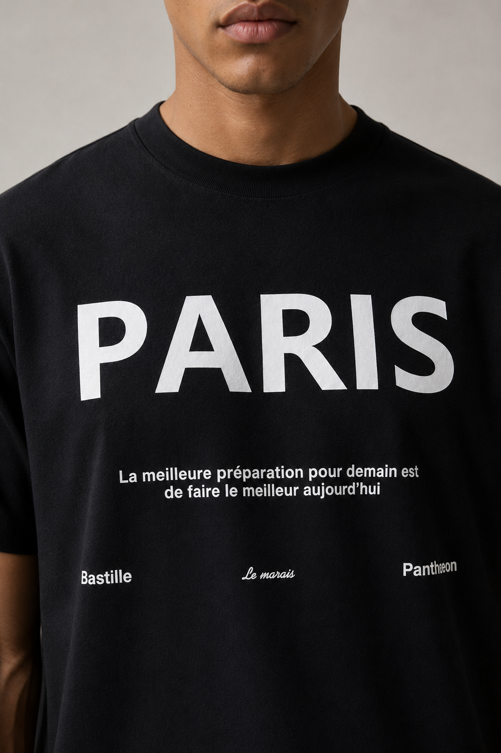 T-shirt Paris Minimaliste 60175-2 Noir