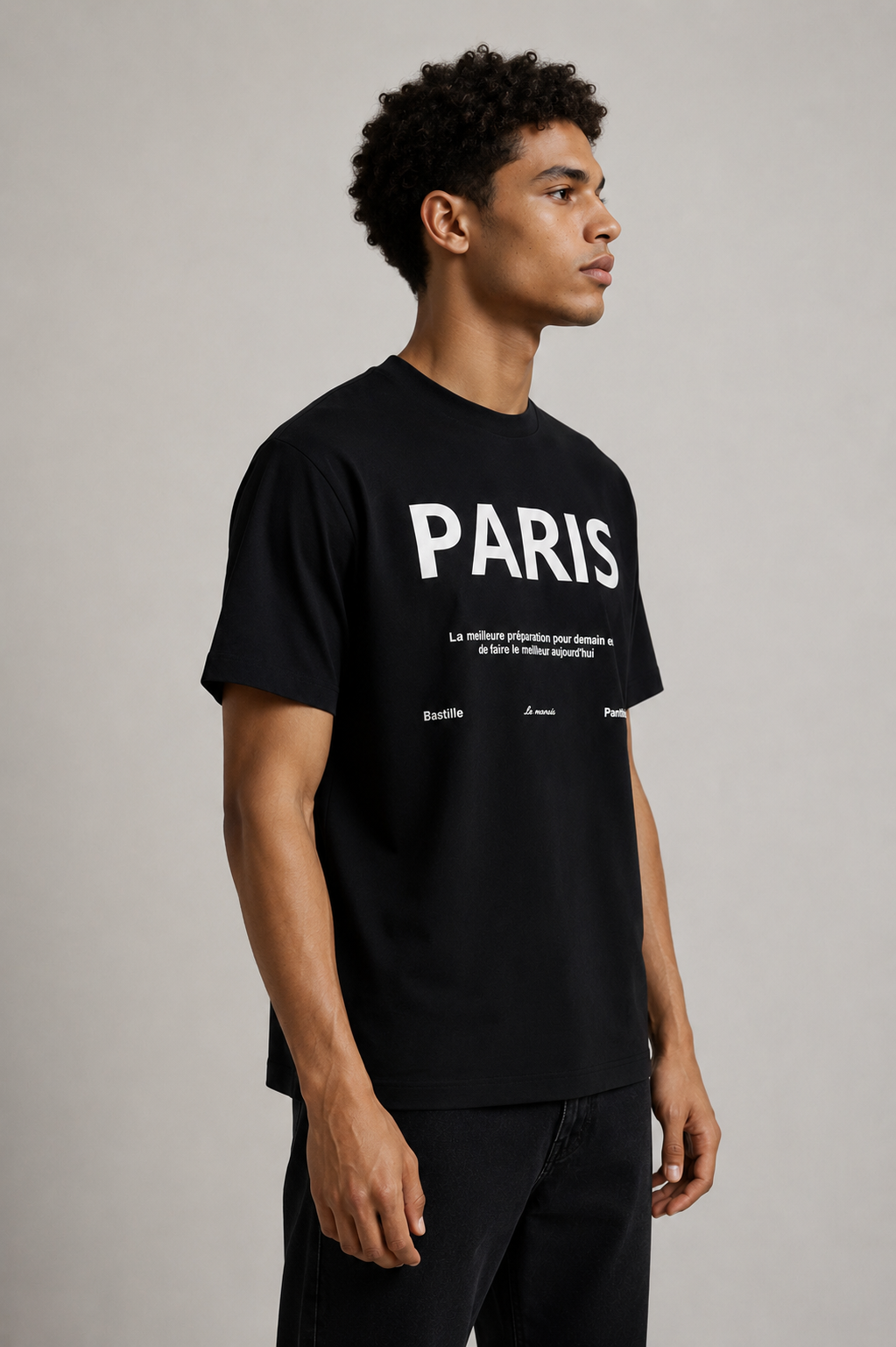 T-shirt Paris Minimaliste 60175-2 Noir