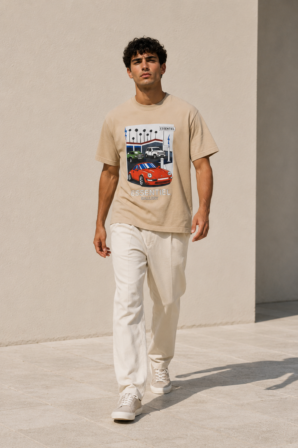 T-shirt graphique Essentiel Gallery 60199-3 Beige