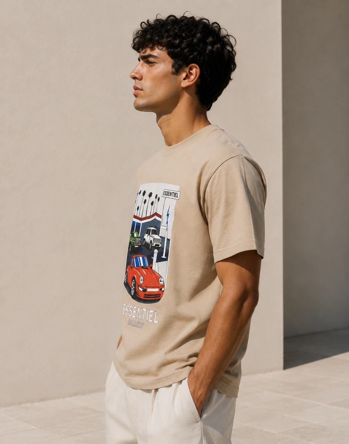 T-shirt graphique Essentiel Gallery 60199-3 Beige