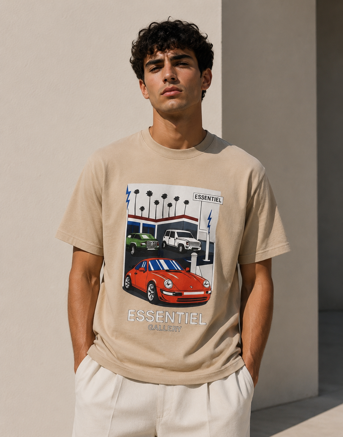 T-shirt graphique Essentiel Gallery 60199-3 Beige