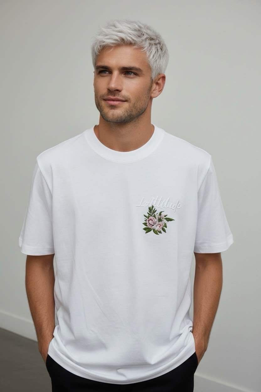 T-shirt Blanc Brodé « L'Attitude » 60210-1 Blanc