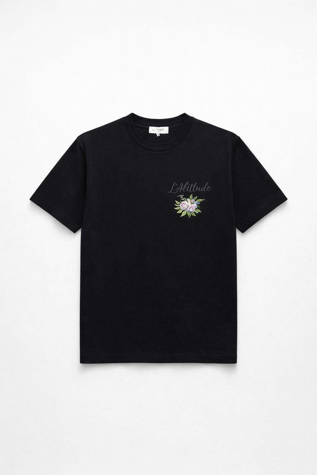 T-shirt Blanc Brodé « L'Attitude » 60210-2 Noir