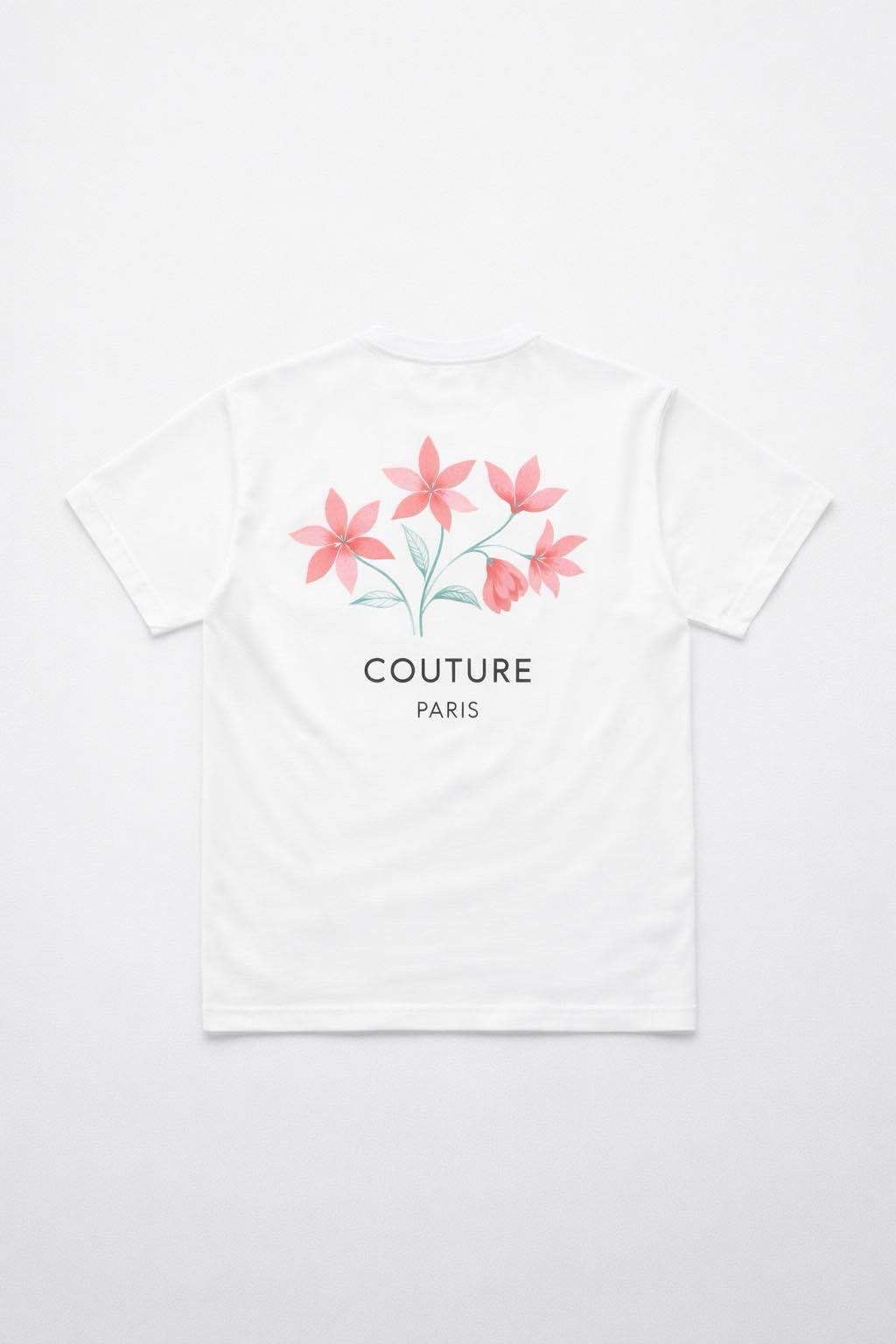 T-shirt Couture Paris Blanc – Imprimé Floral 60211-1