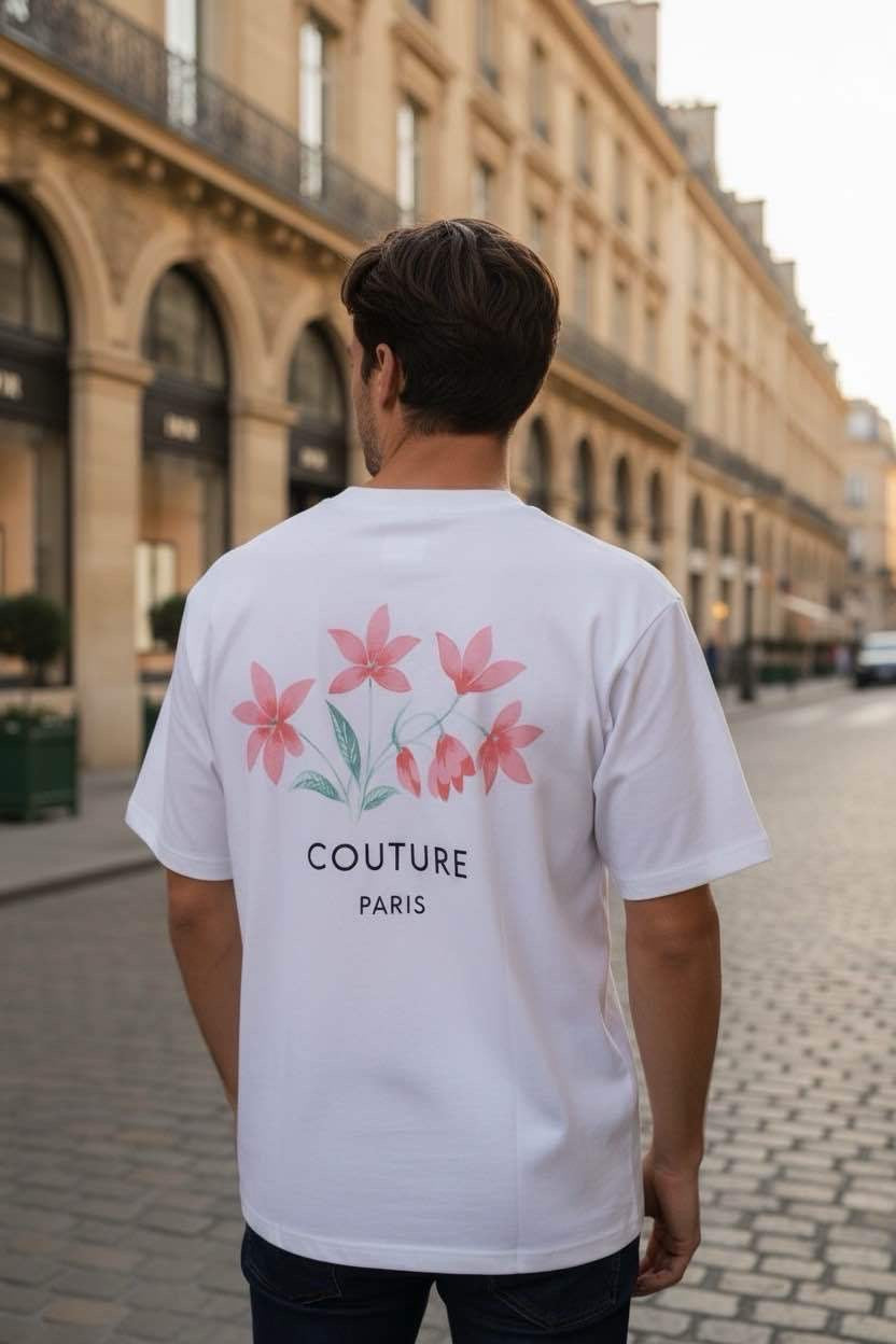 T-shirt Couture Paris Blanc – Imprimé Floral 60211-1