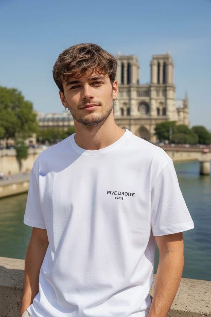 T-shirt Blanc imprimé RIVE DROITE FE60189