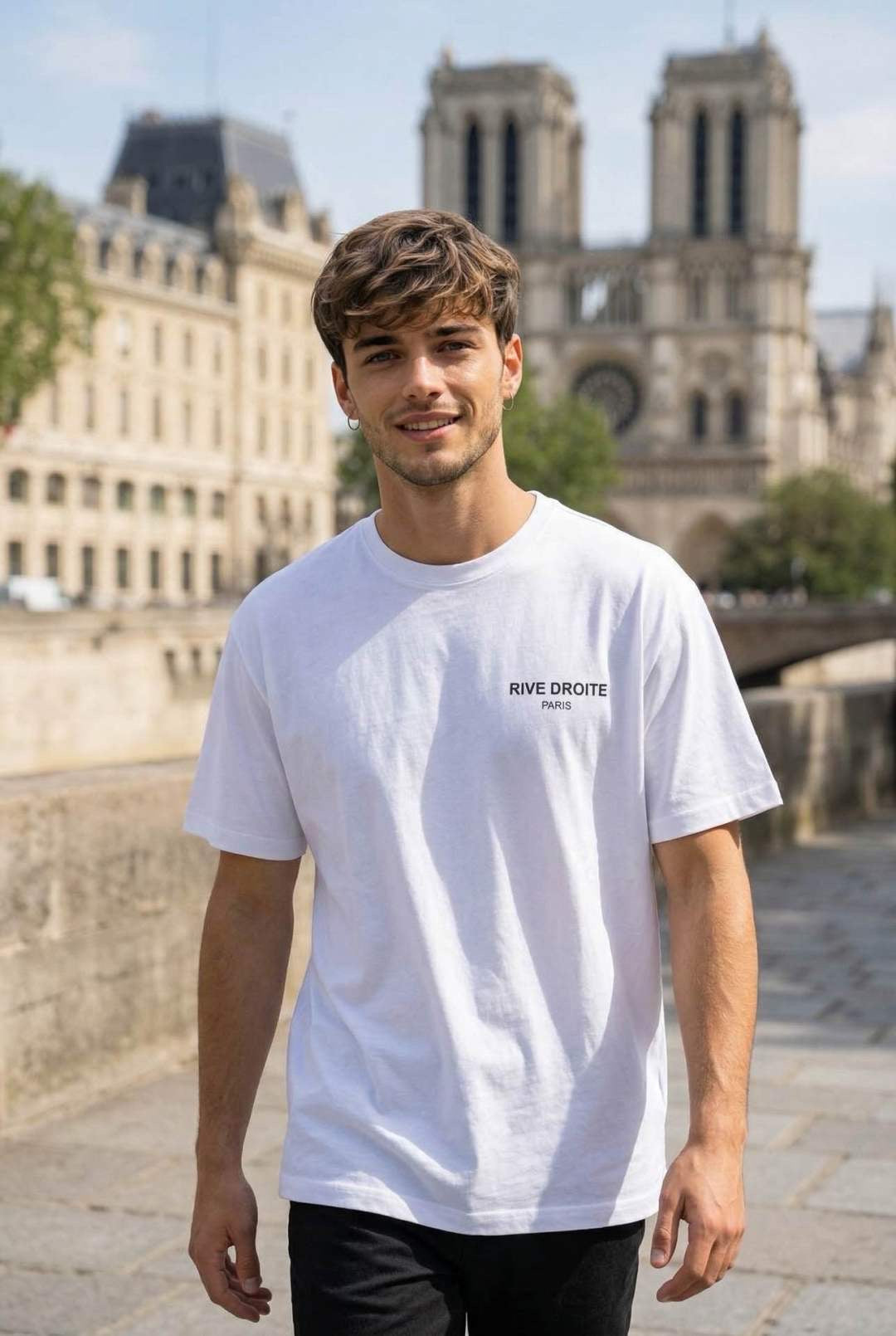 T-shirt Blanc imprimé RIVE DROITE FE60189