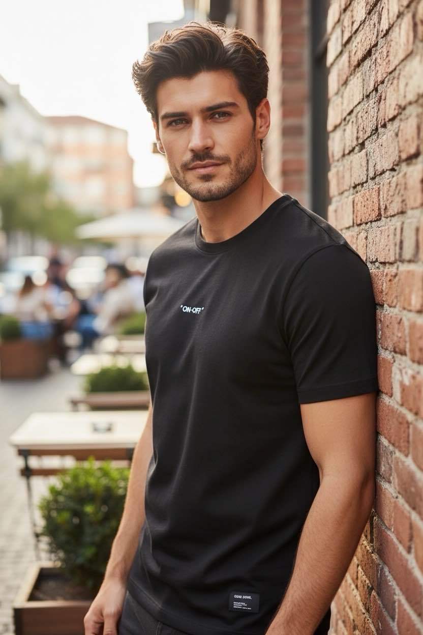 T-SHIRT ON-OFF – NOIR