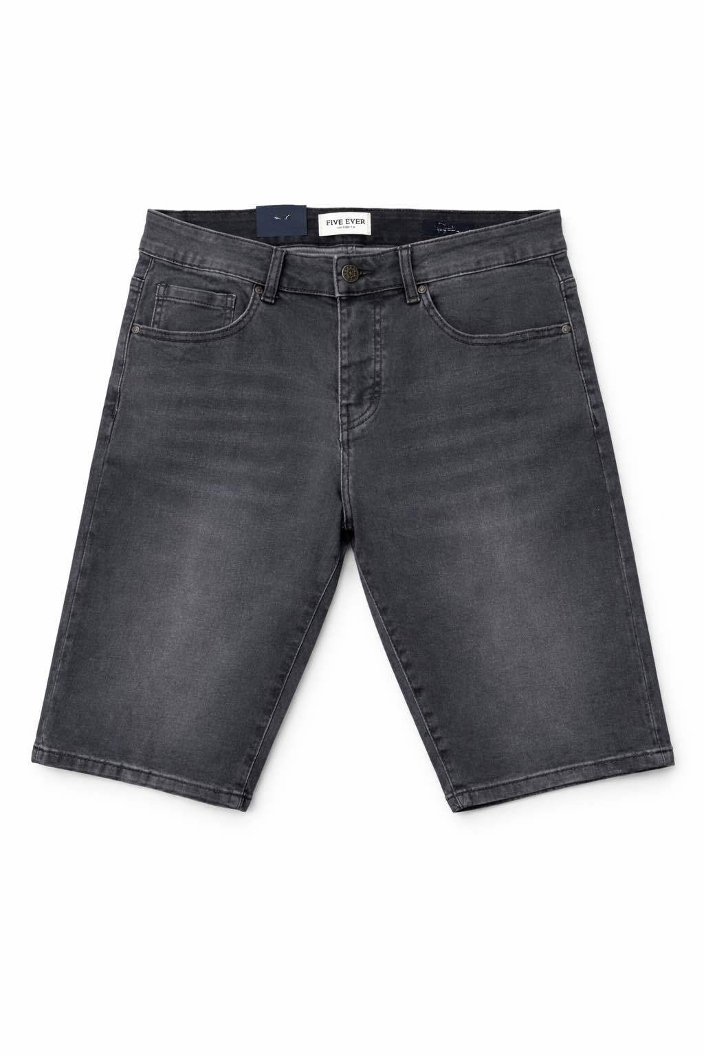 SHORT JEAN STRETCH GRIS FONCE
