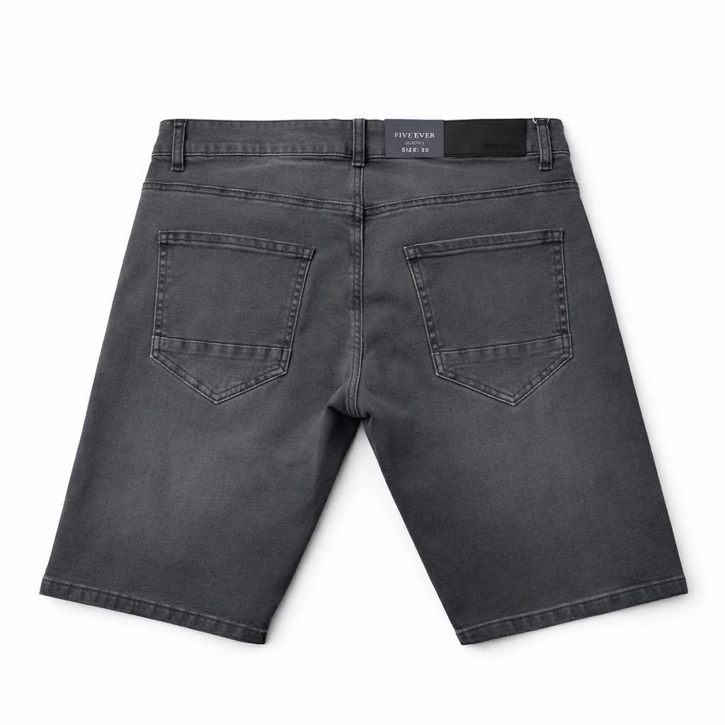 SHORT JEAN STRETCH GRIS FONCE