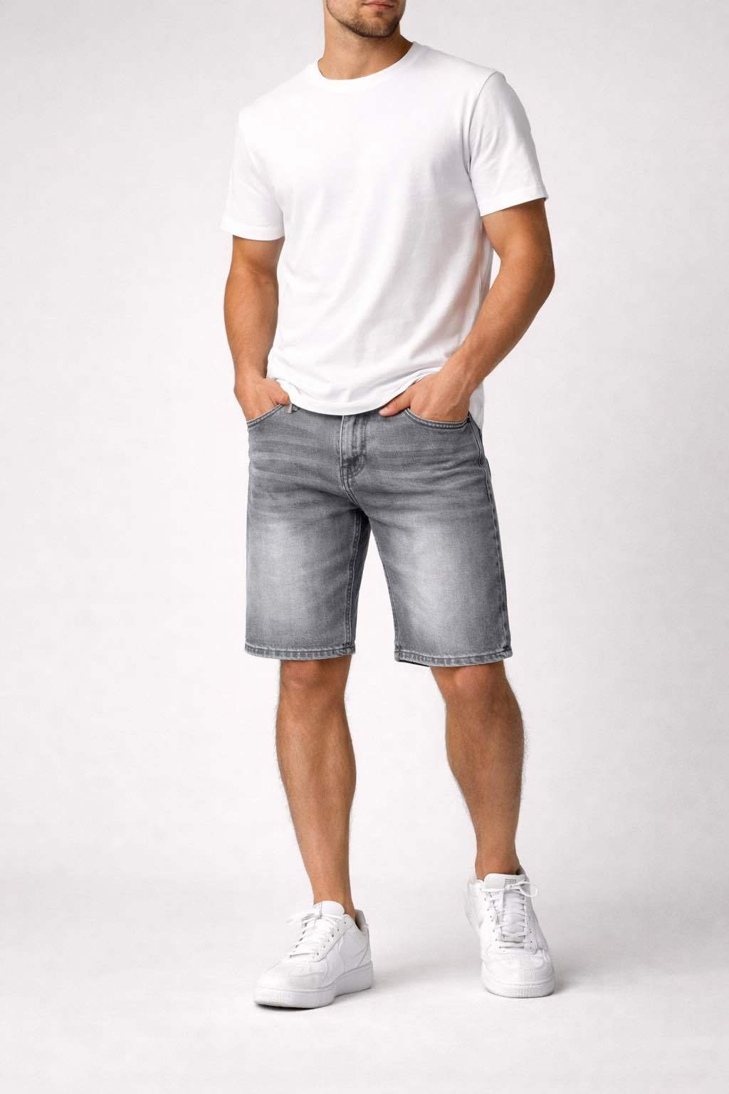 SHORT JEAN STRETCH – GREY DENIM