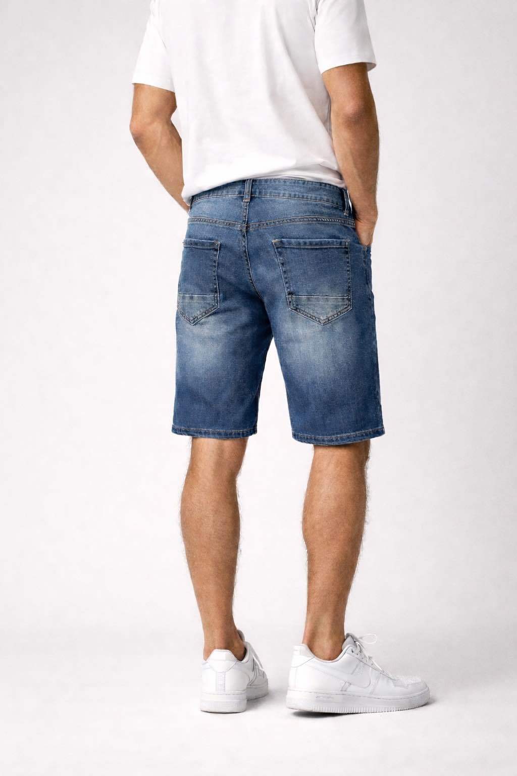 SHORT JEAN STRETCH – MID BLUE