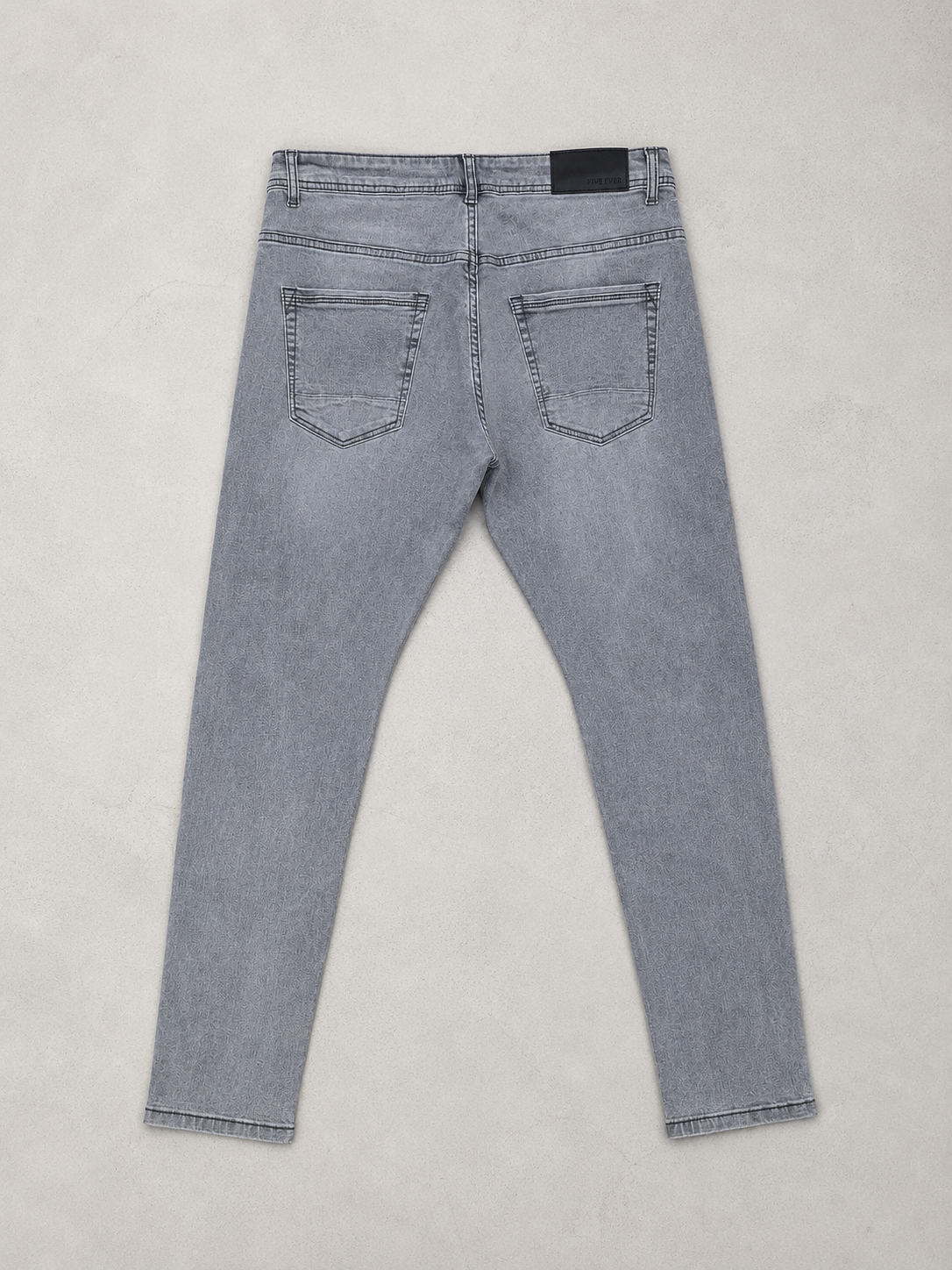 S5002 Jeans slim gris légèrement déchiré