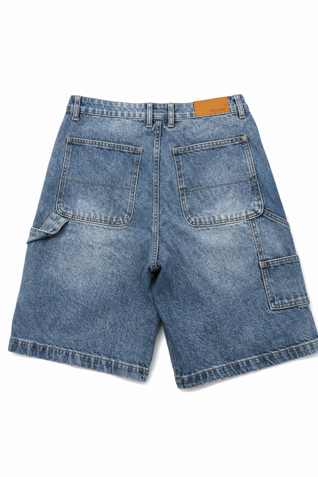 Short baggy denim carpenter délavé SH094C bleu