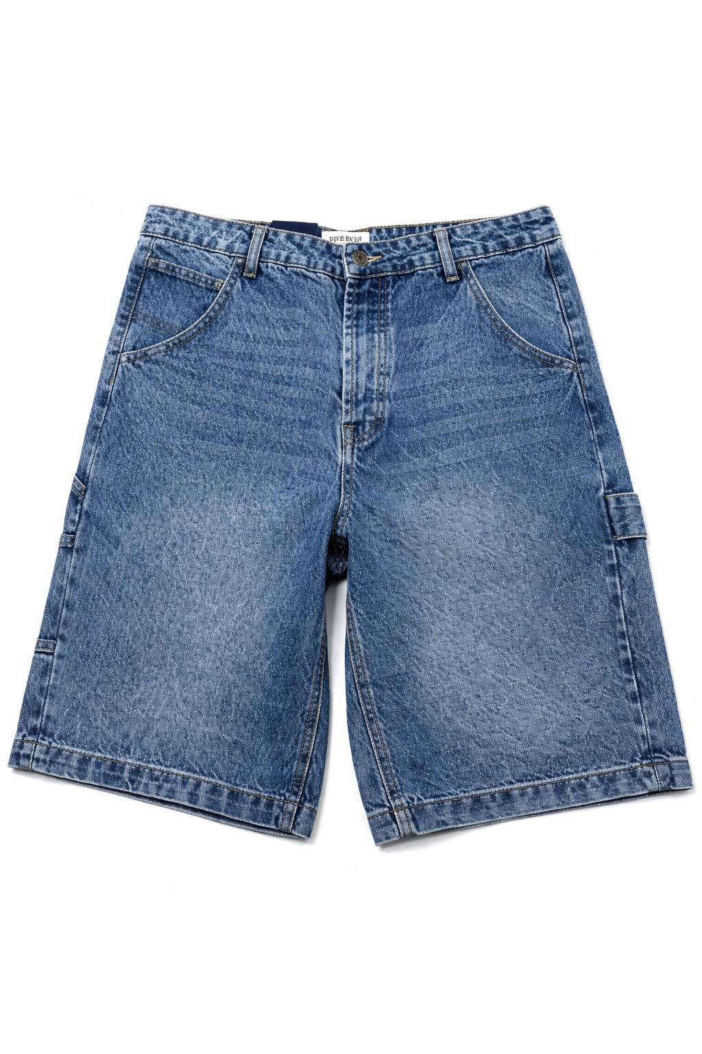 Short baggy denim carpenter délavé SH094C bleu