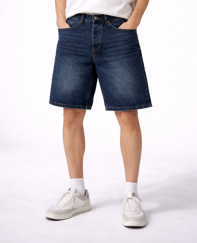 Short baggy denim SH098B Marine