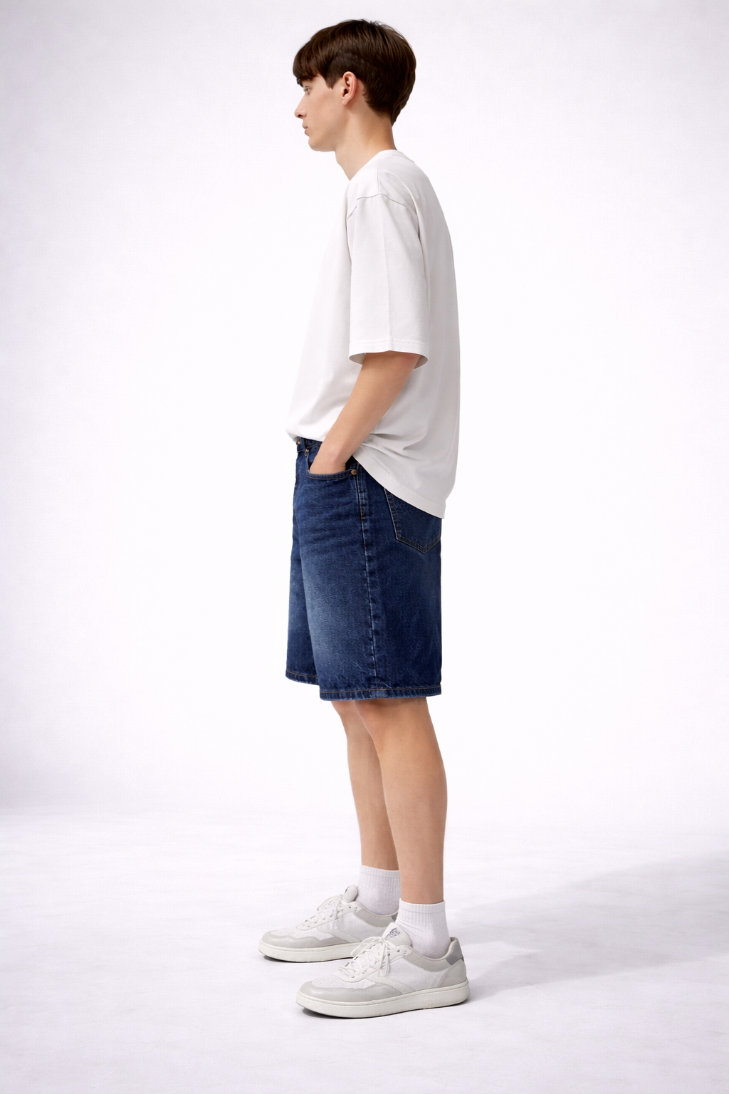 Short baggy denim SH098B Marine