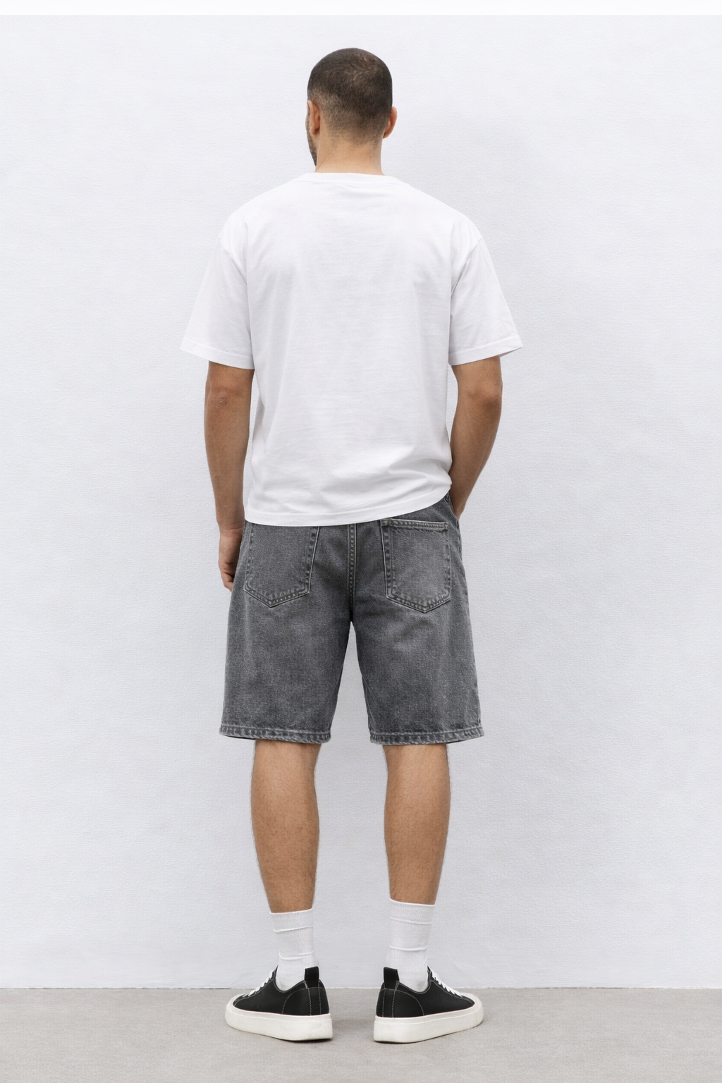 Short baggy denim SH099B Gris